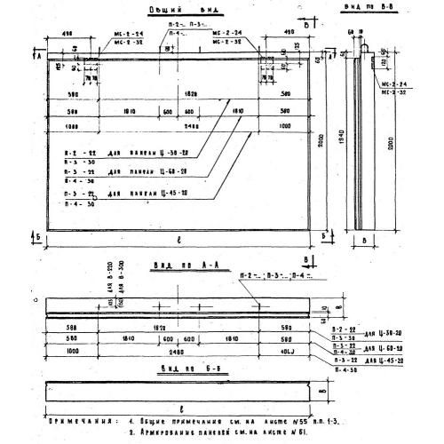 Панель Ц-45-20 (толщина 220мм) Серия ИИ 04-5